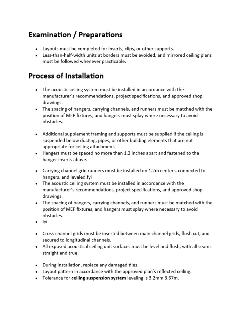 Image showcasing Method Statement For Suspended Ceiling Installation | Download Free PDF | Ceiling