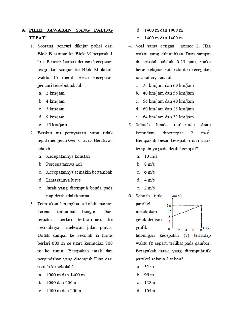Soal Fisika Glb Glbb Dinamika Pdf