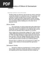 Characteristics of Silicon and Germanium