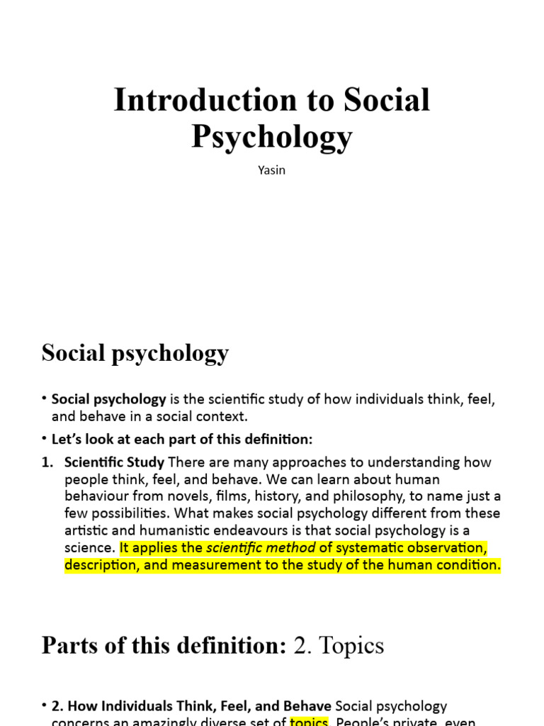 Introduction to Social Psychology | PDF | Career & Growth | Science ...