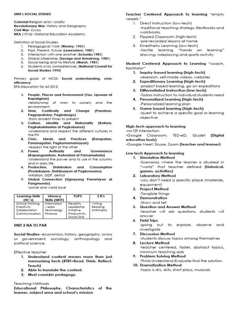 Social Studies Curriculum Overview | PDF | Science & Mathematics ...