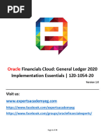 Financials Cloud: General Ledger 2020 Implementation Essentials - 1Z0-1054-20