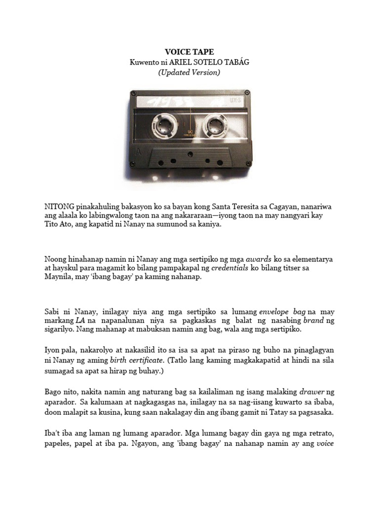 Voice Tape Ariel S. Tabag PDF