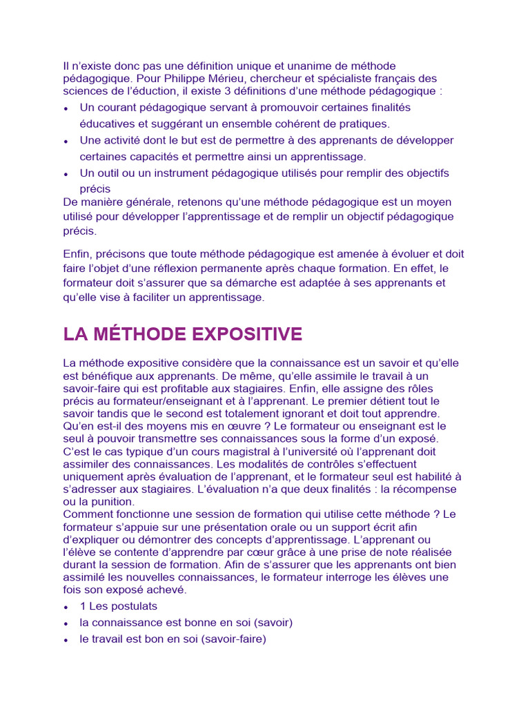 Méthode Magistrale Pdf _ Les 4 Principales Méthodes Pédagogiques – MPUD
