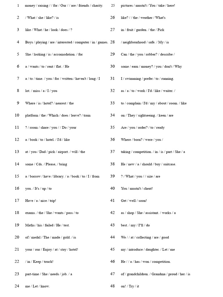 E8 Unscramble Sentences PDF