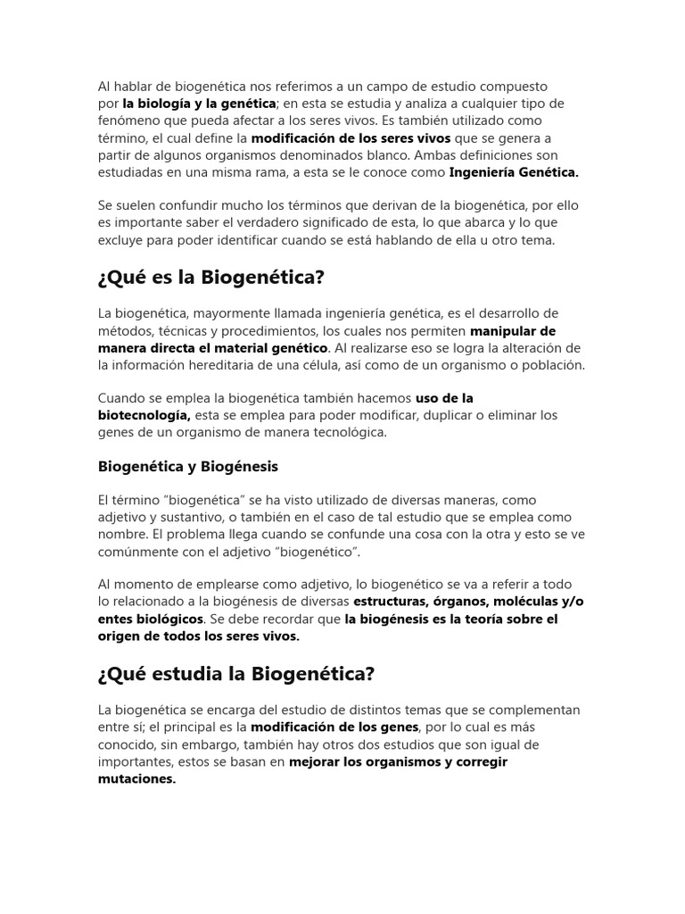 Biogenética | PDF