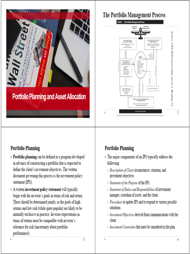 Lecture+ +Portfolio+Planning+and+Asset+Allocation | PDF