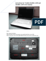 Disassembly Instructions for Toshiba Satellite A200 and Satellite A205 Series Laptops