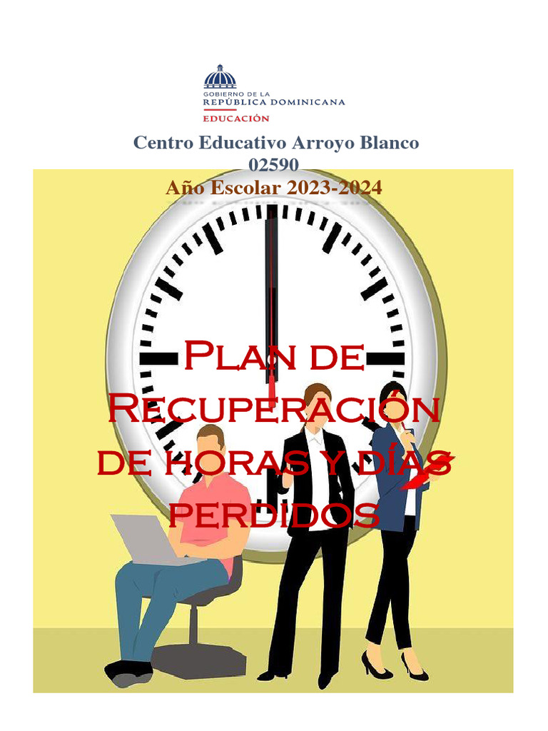 Plan de Recuperacion de Horas Perdidas Nuevo 2023-2024 - 230927 ...