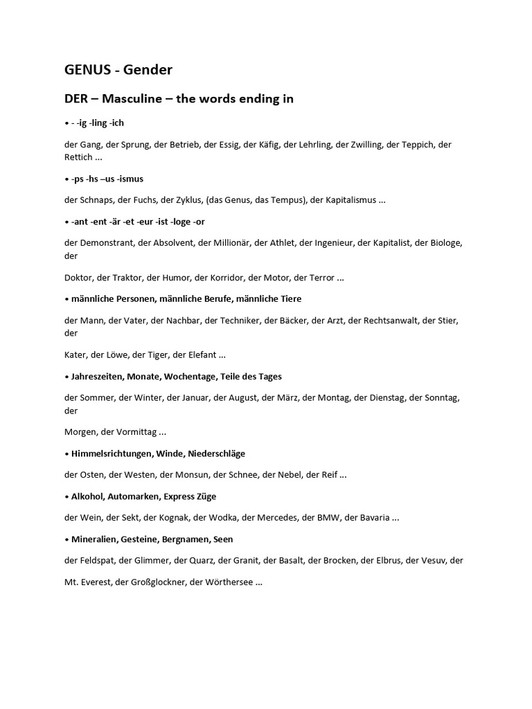 Noun endings und plural pdf PDF