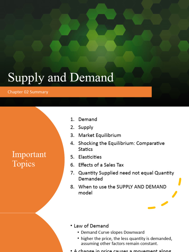 Chapter 02 Supply and Demand SUmmary PDF Demand Supply (Economics)