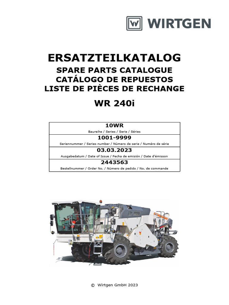 Spare Parts Catalogue Wr240i