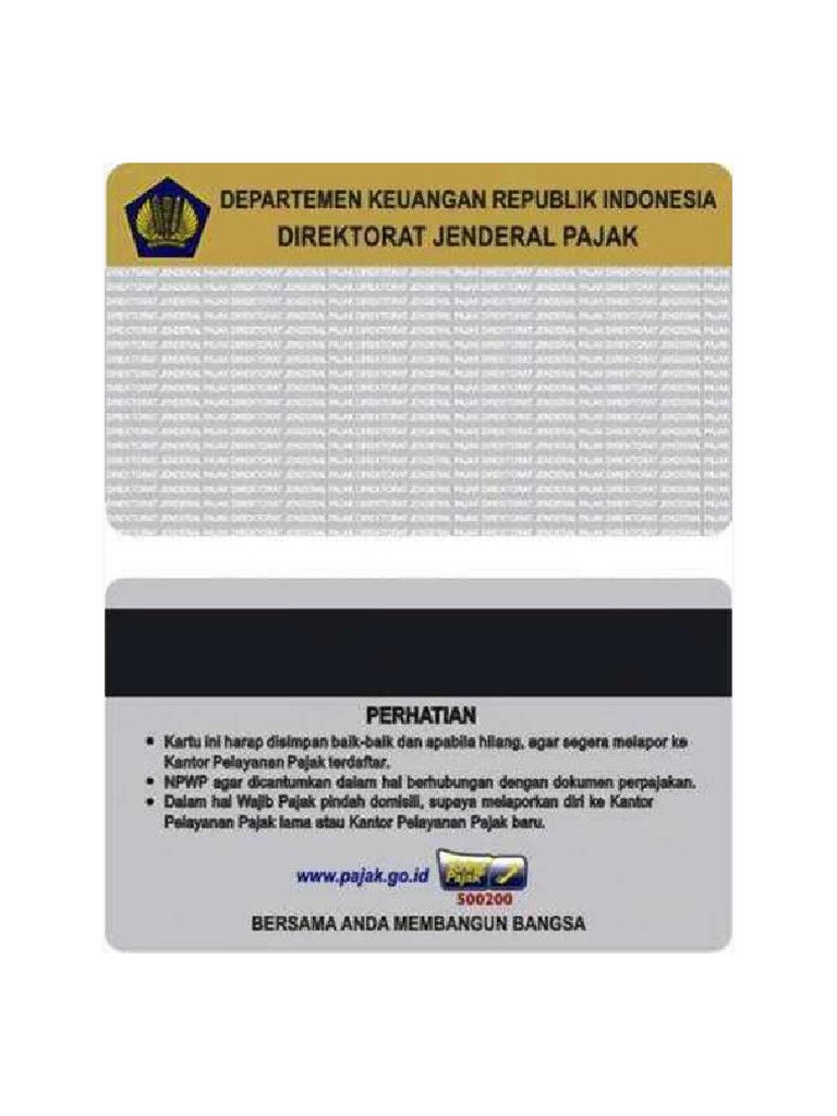 Template NPWP Kosong 1 PDF