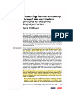 Promoting Learner Autonomy Through The Curriculum - Principles For Designing Language Courses