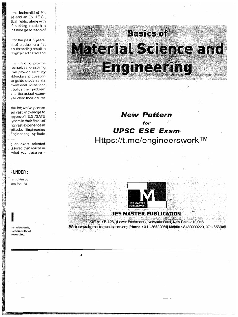 @EngineersWORK Material Science Ies Master | PDF