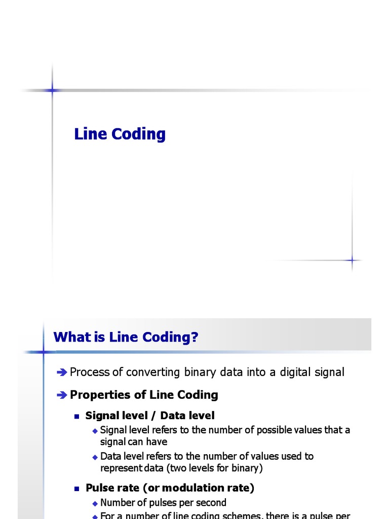 Line Coding Line Coding | PDF | Media Technology | Electronics