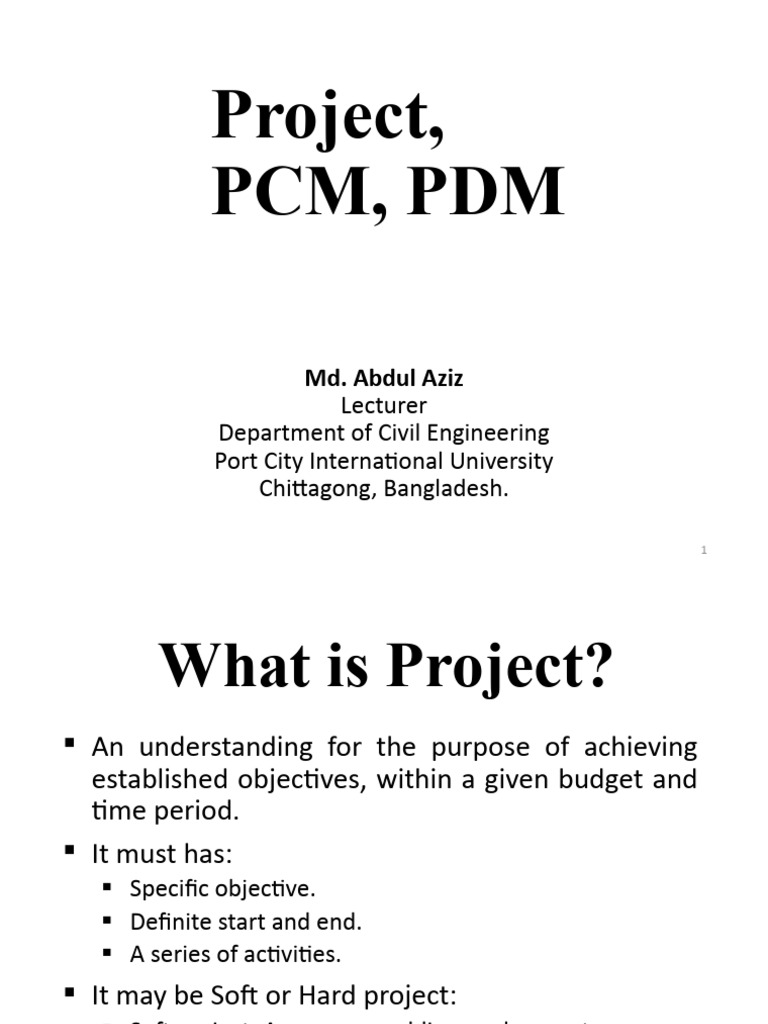 Project, PCM, PDM | PDF
