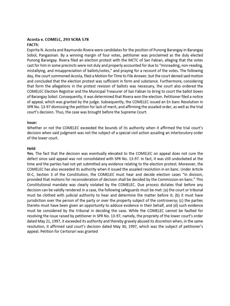 Acosta v comelc 293 scra 578 pdf