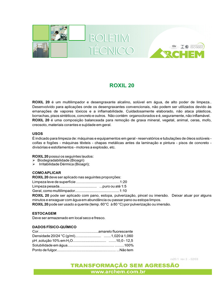 Archem - Roxil 20 | PDF