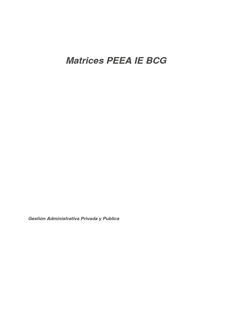 Estrategias con Matrices PEEA, IE y BCG | PDF | Producto (Negocio ...