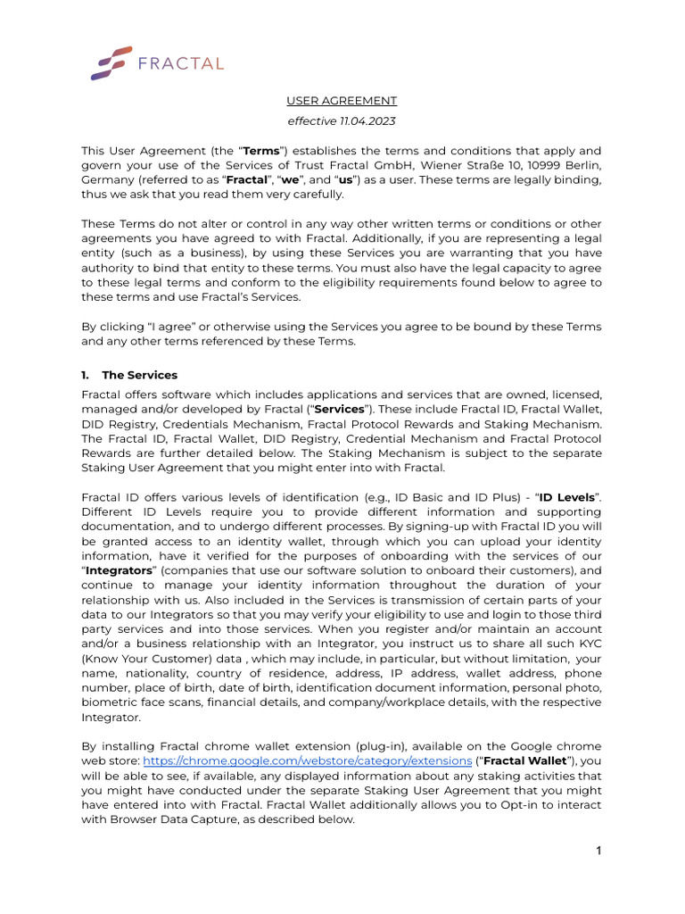 End User Agreement v10 PDF Legal Liability Credential