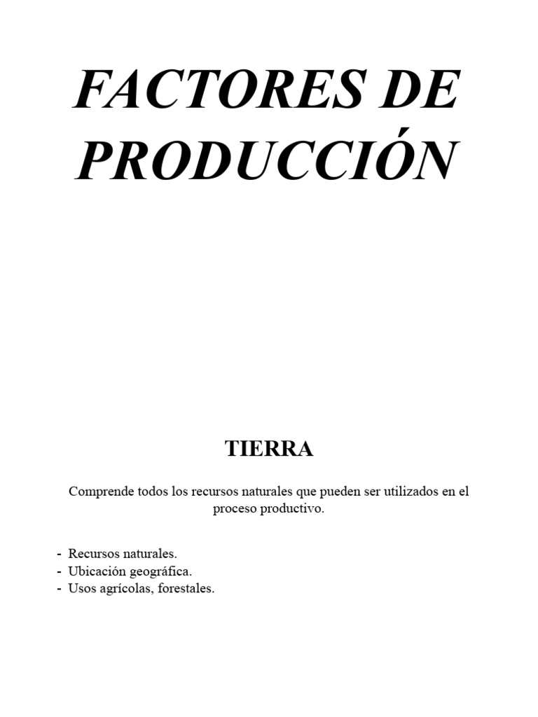 Factores de Producción | PDF