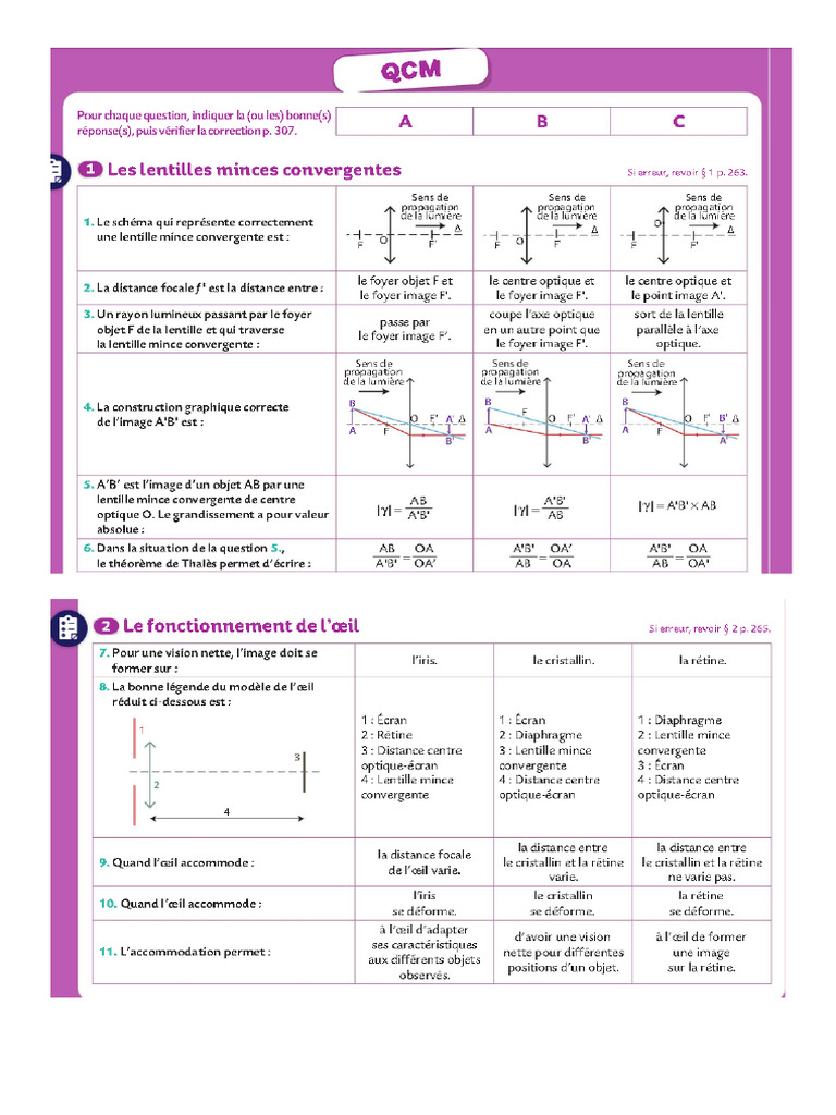 Qcm Seconde Lentille PDF