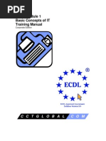 ECDL Module 1 Basic Concepts of IT Training Manual: C C T G L O B A L - C O M