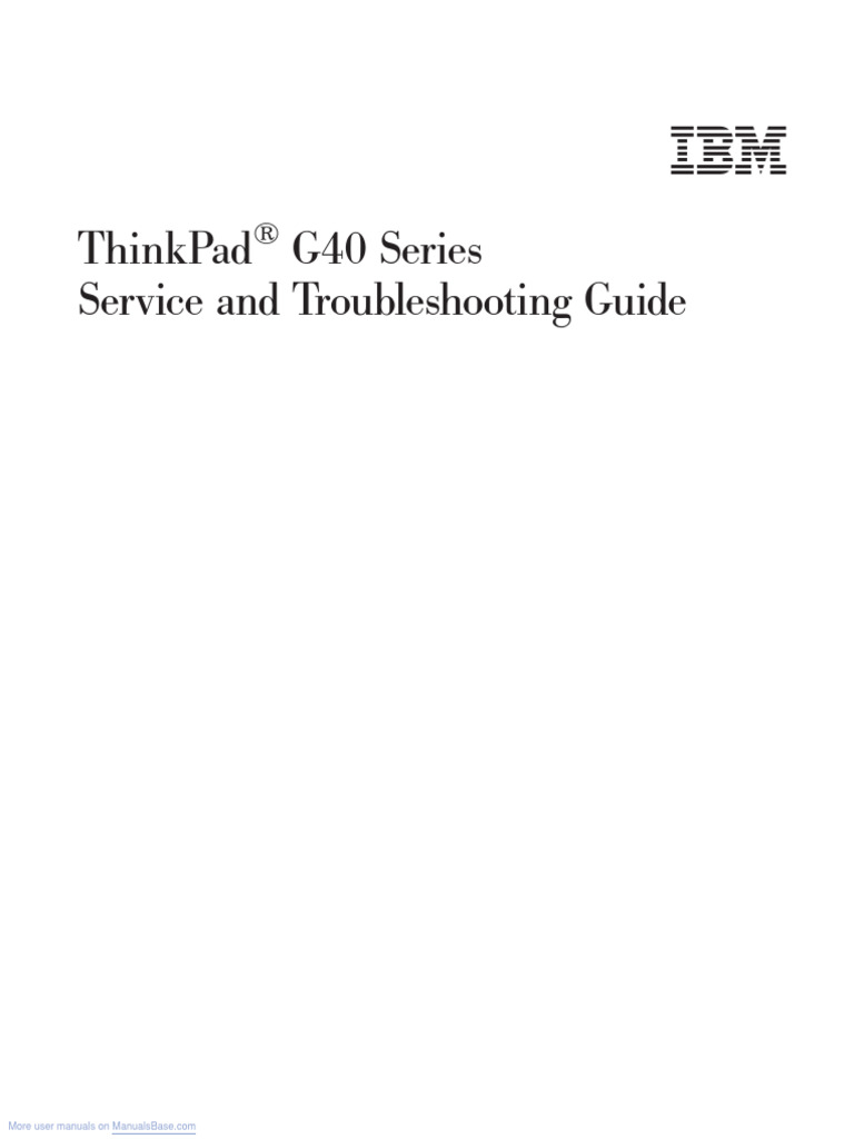Manual IBM THINKPAD G40 | PDF