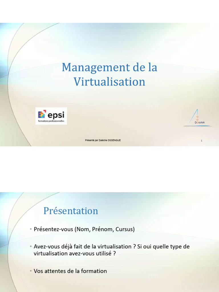 Gestion de la virtualisation IT | PDF