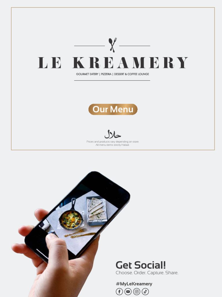 Le Kreamery Menu PDF