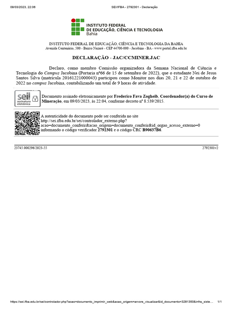 SiSU 2023 — IFBA - Instituto Federal de Educação, Ciência e Tecnologia da  Bahia Instituto Federal da Bahia