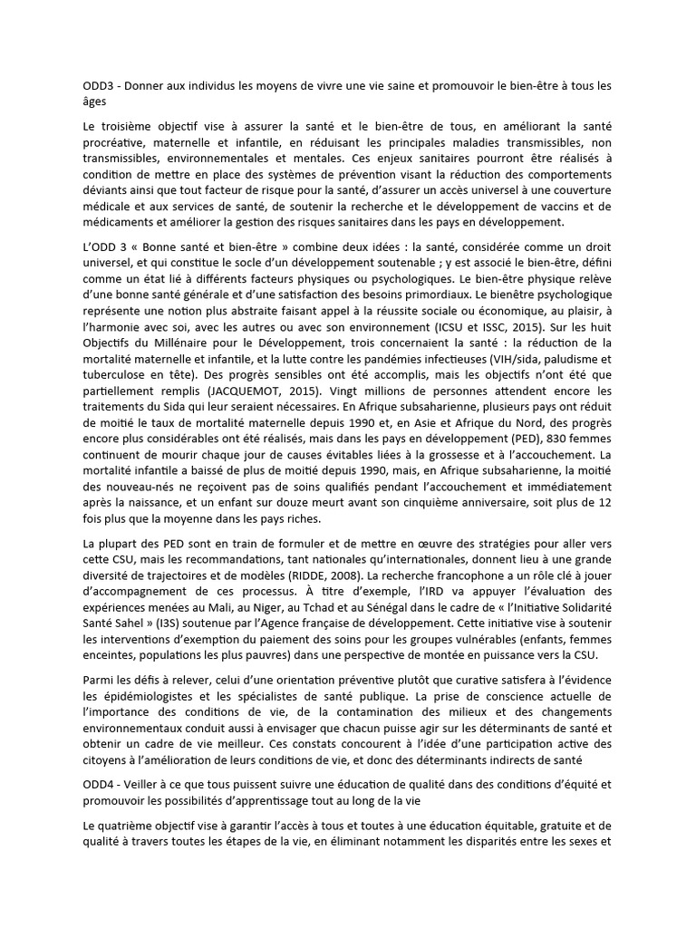 ODD 3 : Santé et bien-être pour tous | PDF