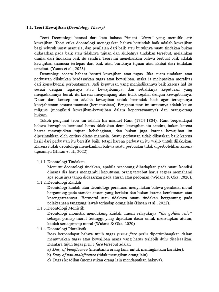 Teori Kewajiban (Deontologi) | PDF