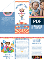 Folleto Tríptico Cumpleaños Infantil Ilustrado Bonito Colores Pasteles