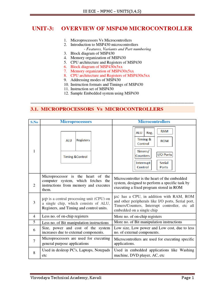 MSP430 Microcontroller Guide | PDF