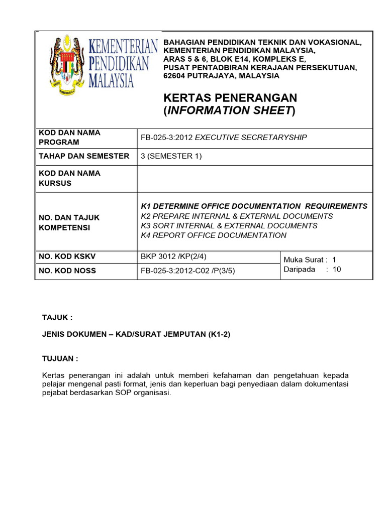 Format Kad Jemputan Rasmi Kerajaan | PDF