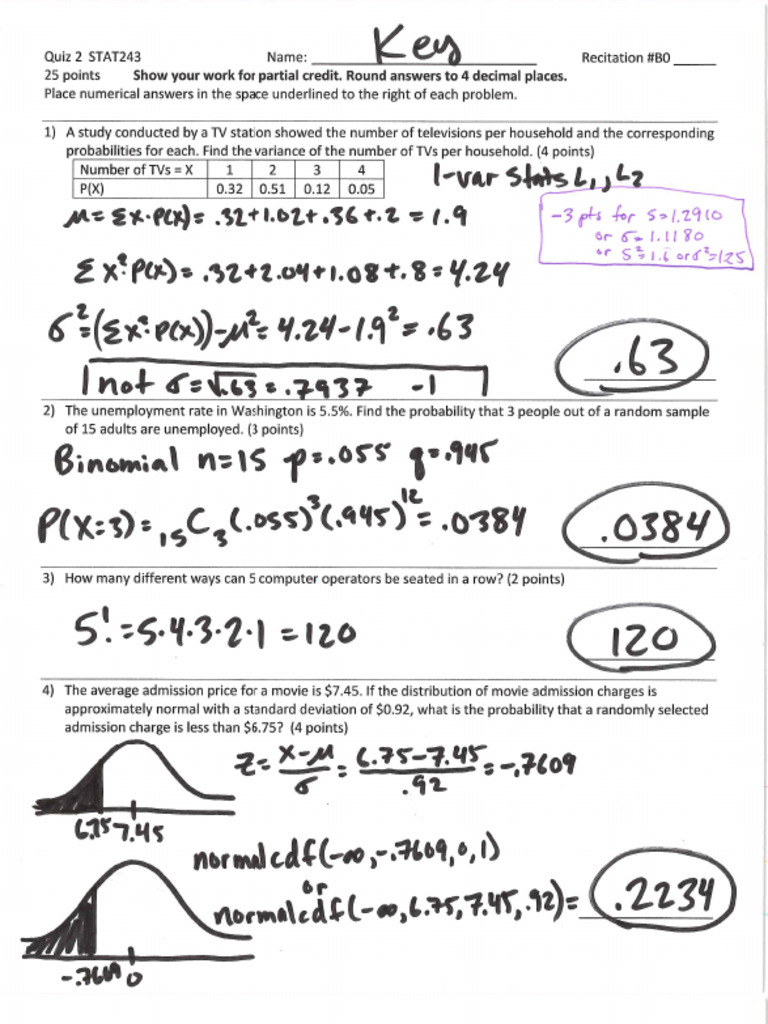 Quiz 2 Key | PDF
