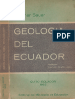 1965 Sauer, Walther. Geología Del Ecuador 