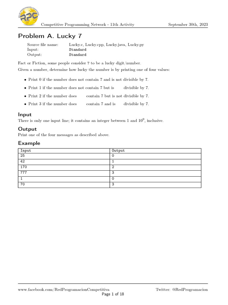 Problemset RPC11 | PDF