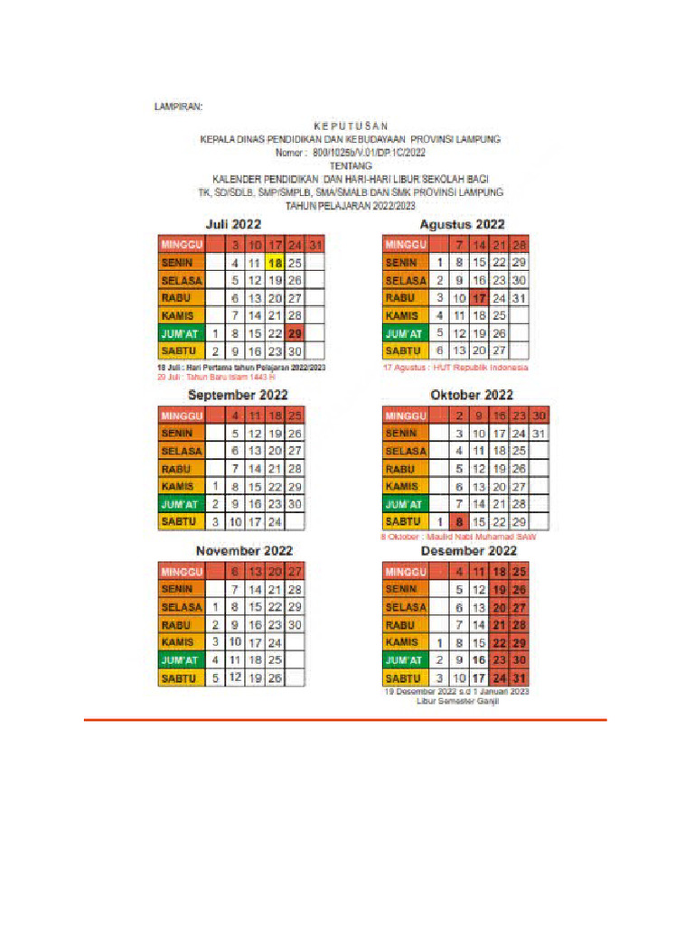 Kalender Pendidikan | PDF
