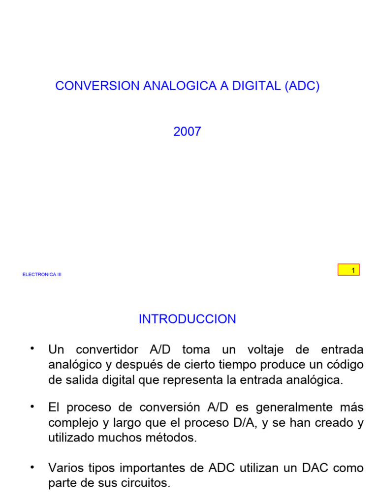 Conversor Analogo A Digital Pdf Convertidor Digital A Analógico