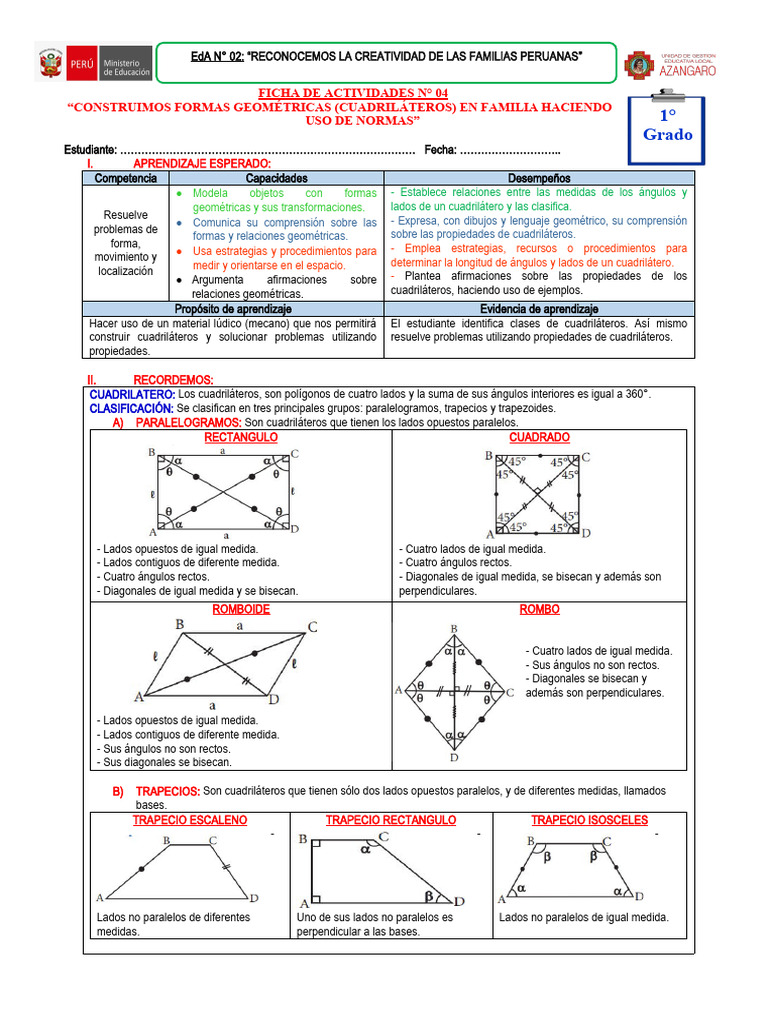 Ficha 4 - 1ero - Exp 2 | PDF