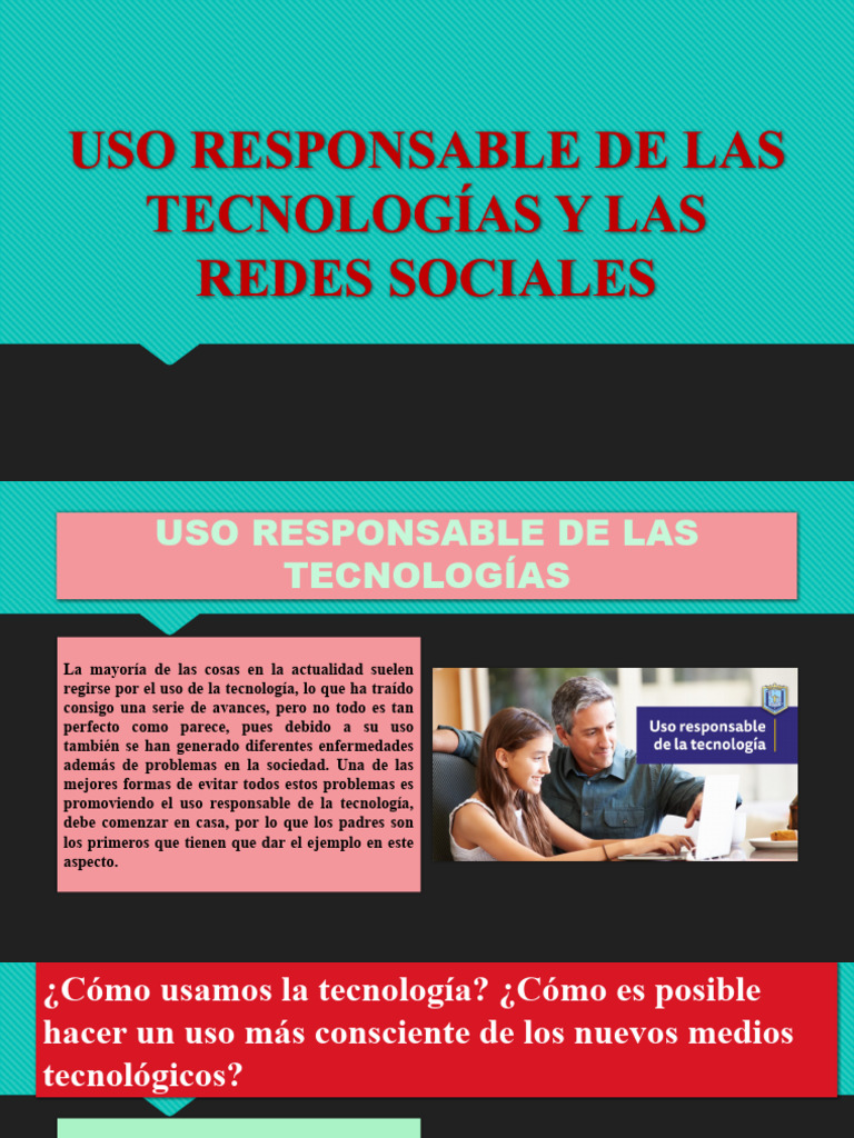 Uso Responsable de Las Tecnologías y Las Redes | PDF