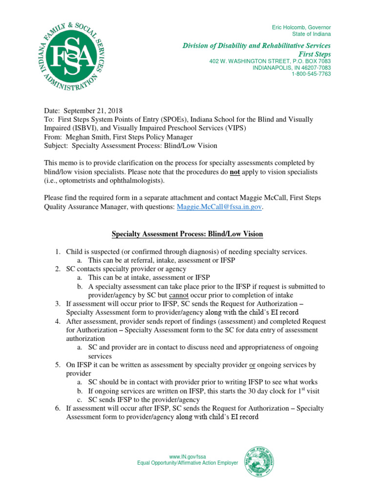 BLV Specialty AssessmentsMemo PDF