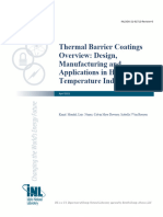 Thermal Barrier Coatings Overview: Design, Manufacturing and Applications in High Temperature Industries