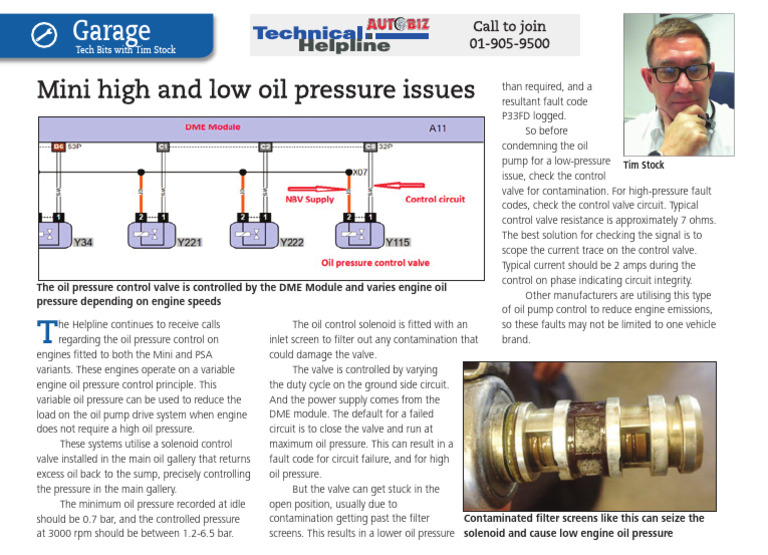 Mini High And Low Oil Pressure Issues Pdf