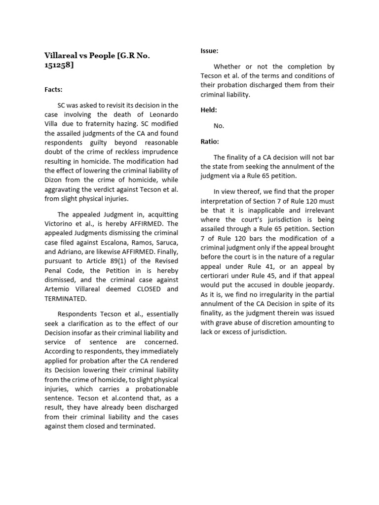 Villareal vs people pdf