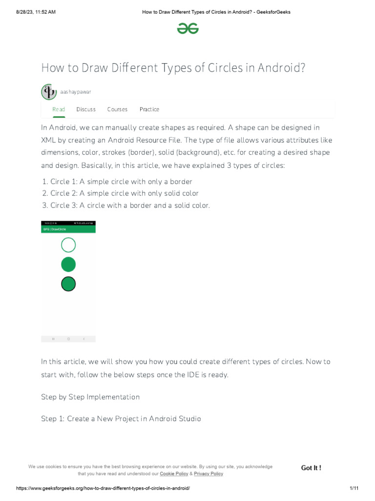 How To Draw Different Types of Circles in Android - GeeksforGeeks | PDF ...