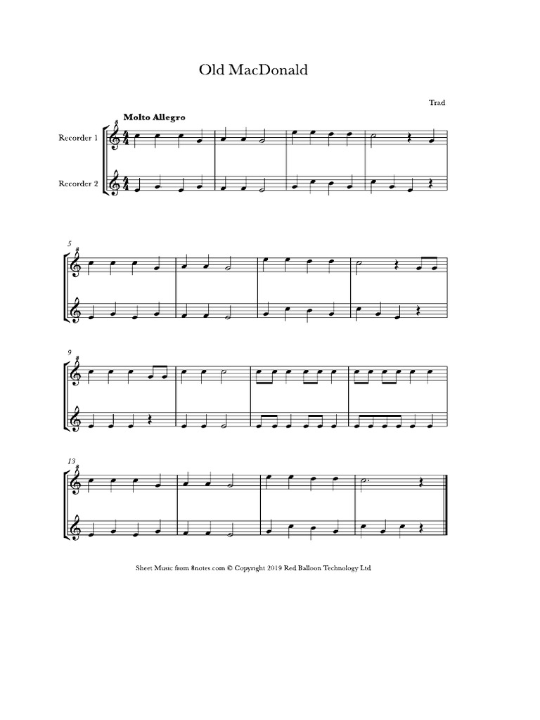 Old Macdonald Pdf